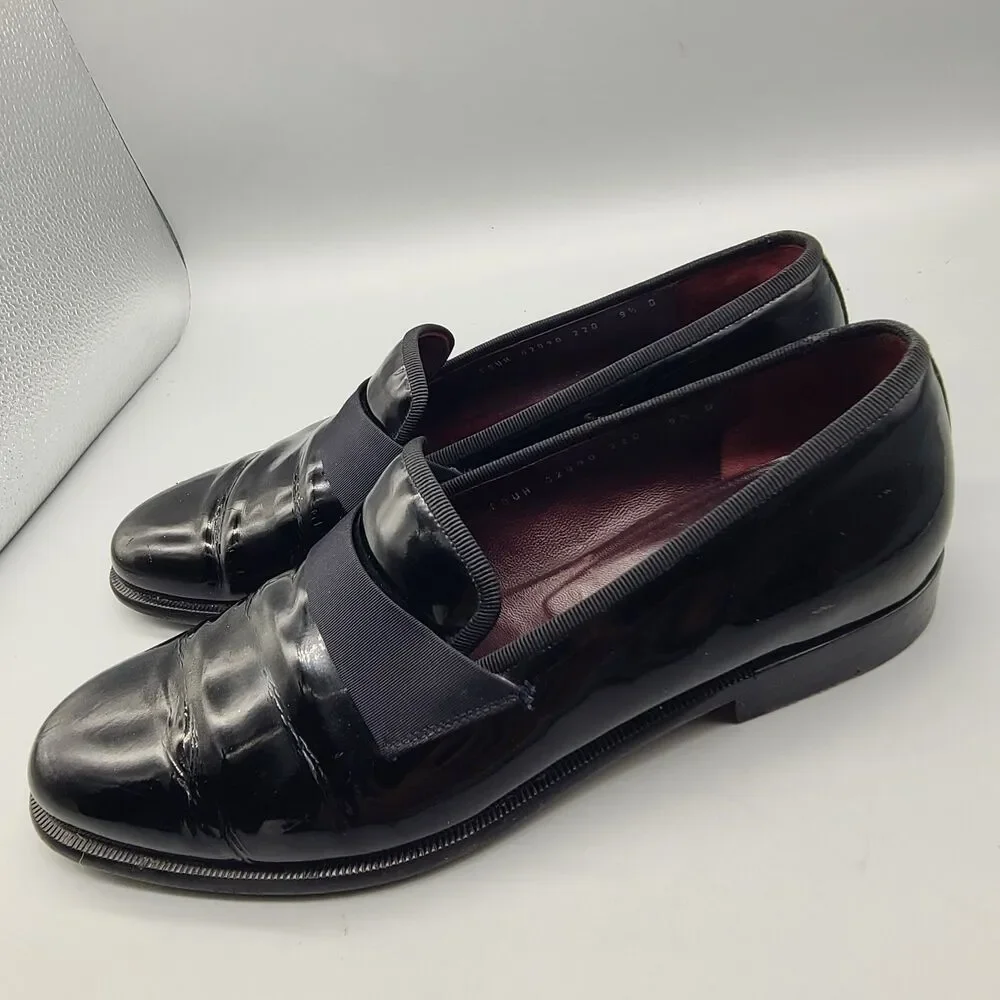 Salvatore Ferragamo Bryden Banded black patent Tuxedo Loafer Size 9.5 D Used